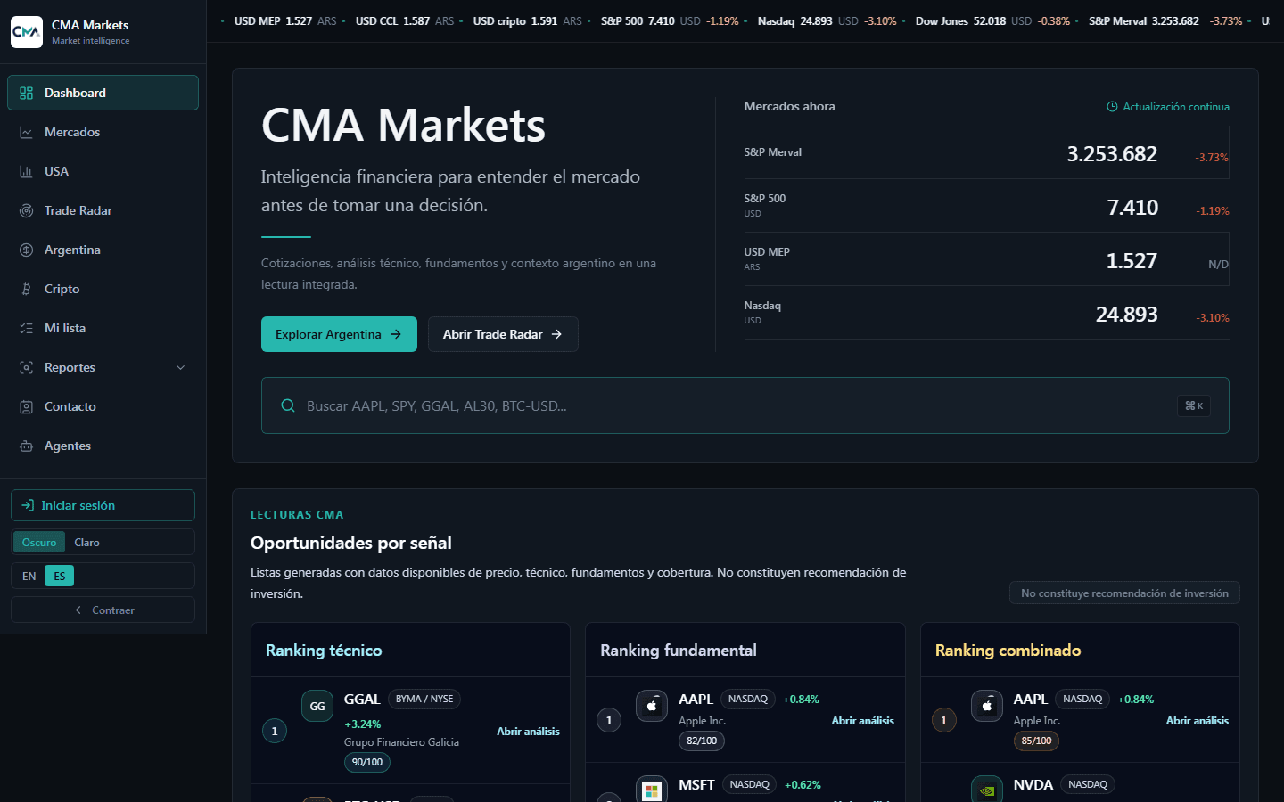 Vista previa de CMA Markets